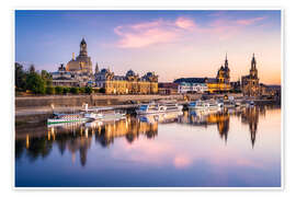 Wall art print Dresden skyline at sunset - Jan Christopher Becke