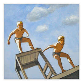 Wall art print Boys diving - Sarah Morrissette