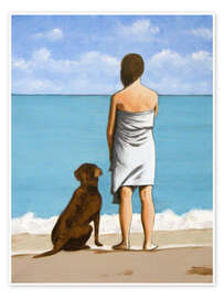 Wall art print Dog on the beach - Sarah Morrissette