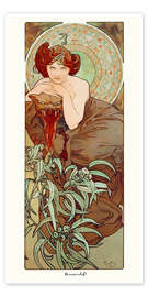 Wall art print The Precious Stones - Emerald I - Alfons Mucha