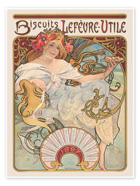 Wall art print Biscuits Lefèvre-Utile - Alfons Mucha