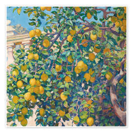Wall art print Lemon Trees in La Mortola, 1921 - Theo van Rysselberghe