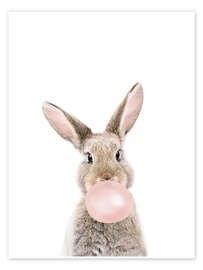 Wall art print Bubble Gum Bunny - Sisi And Seb