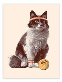 Wall art print Cat playing tennis - Florent Bodart