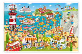 Wall art print Summer, beach and camping - Marion Krätschmer