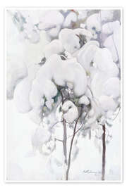 Poster Snow-Covered Pine Saplings