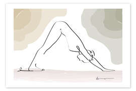 Wall art print Downward Facing Dog (Adhomukha Shvanasana) - Yoga In Art