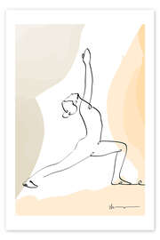 Wall art print Warrior Pose I (Virabhadrasana) - Yoga In Art