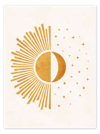 Wall art print Boho Sun and Moon - Day and Night - TAlex
