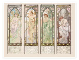 Wall art print The Four Times of the Day I - Alfons Mucha