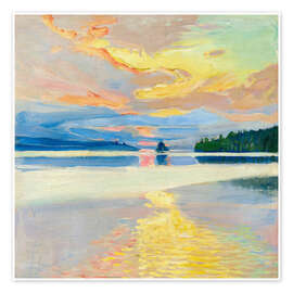 Wall art print Sunset over Lake Ruovesi - Akseli Gallen-Kallela