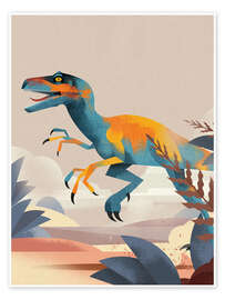 Wall art print Velociraptor - Dieter Braun