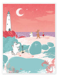 Wall art print The Moomins at the Beach