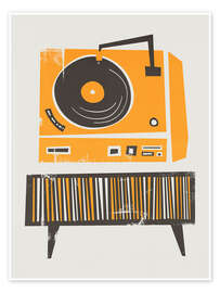 Wall art print Record Player - Fox &amp; Velvet