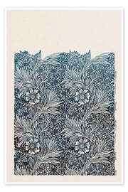 Wall art print Marigold, blue - William Morris