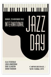 Wall art print Jazzy Days, white - KUBISTIKA