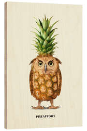 Wood print Pineappowl - Jonas Loose