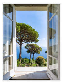 Wall art print View of the garden, Capri, Italy - Jan Christopher Becke
