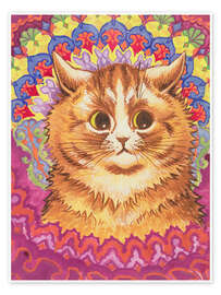 Wall art print A Psychotic Cat - Louis Wain
