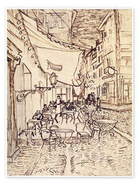 Wall art print Study Sketch for Café Terrace at Night - Vincent van Gogh