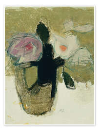 Wall art print Red Roses in a Vase - Helene Schjerfbeck