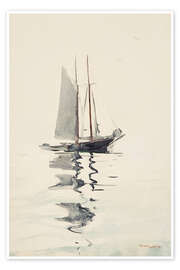 Wall art print Two-masted Schooner with Dory - Winslow Homer