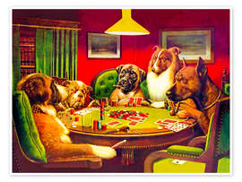 Wall art print Dog Poker – "Is the St. Bernard bluffing?", 1903 - Cassius Marcellus Coolidge