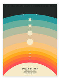 Wall art print Solar System II - Jazzberry Blue