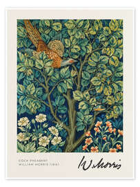Wall art print Cock Pheasant - William Morris