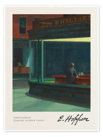 Wall art print Nighthawks (detail) - Edward Hopper