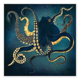 Poster Metallic Octopus IV - SpaceFrog Designs