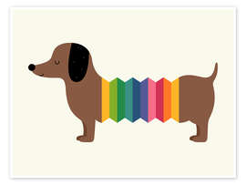 Wall art print Rainbow Doooog - Andy Westface