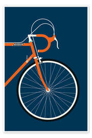 Wall art print Orange racing bike - front - Bo Lundberg