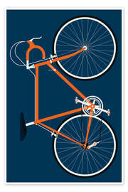 Wall art print Orange racing bike - Bo Lundberg