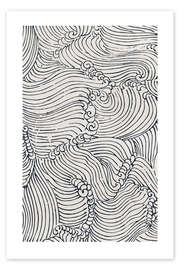 Wall art print Playful waves I - Mori Yūzan