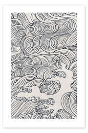 Wall art print Playful waves II - Mori Yūzan