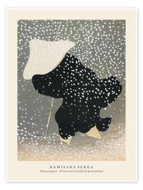 Poster Swirling Snow, Flowers of a Hundred Generations (Momoyogusa) - Kamisaka Sekka