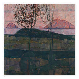 Wall art print Setting Sun, 1913 - Egon Schiele