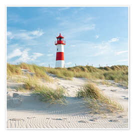 Wall art print Red lighthouse on the North Sea beach - Jan Christopher Becke