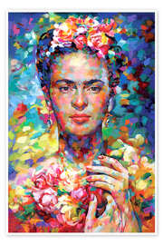 Wall art print Colourful Frida Kahlo - Leon Devenice