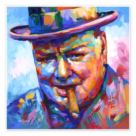 Wall art print Winston Churchill Modern Portrait - Leon Devenice