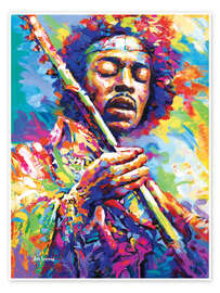 Wall art print Jimi Hendrix, Colourful - Leon Devenice