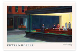 Wall art print Nighthawks, 1942 - Edward Hopper