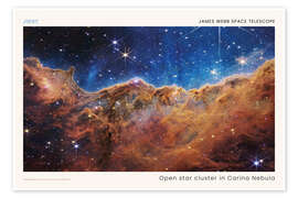 Wall art print JWST - Open star cluster in Carina Nebula (NIRCam) - NASA