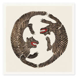 Wall art print Traditional Japanese Woodblock Tiger - Taguchi Tomoki