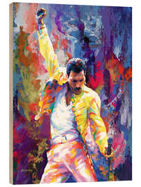 Wood print Freddie Mercury Pop Art Portrait - Leon Devenice