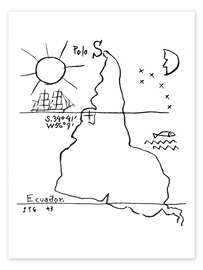 Wall art print América Invertida, 1943 - Joaquín Torres García