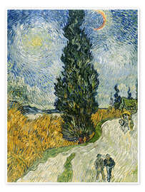 Wall art print Road with Cypresses - Vincent van Gogh