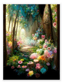 Wall art print Flower path into the light I - Dolphins DreamDesign