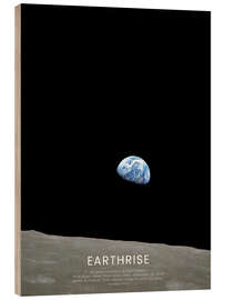 Wood print Earthrise - Apollo 8 - NASA